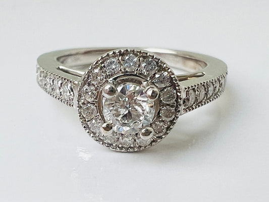 18ct Gold Diamond Halo Ring