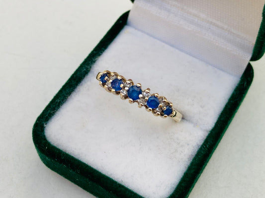 9ct Gold Sapphire & Diamond Ring