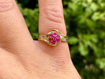 9ct Gold Ruby & Diamond Ring