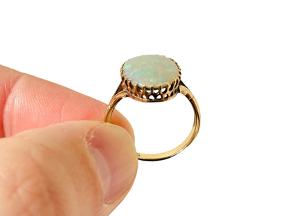 Antique 9ct Gold Opal Doublet Ring