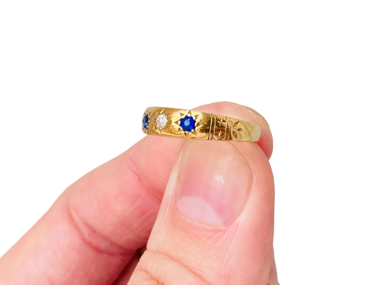 Antique 18ct Gold Sapphire & Diamond Ring