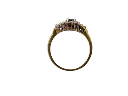 Vintage 9ct Gold Sapphire & Diamond Ring