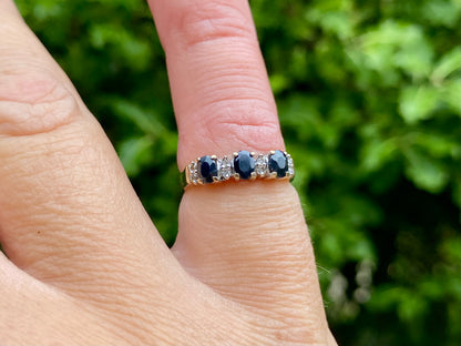 9ct Gold Sapphire & Diamond Ring