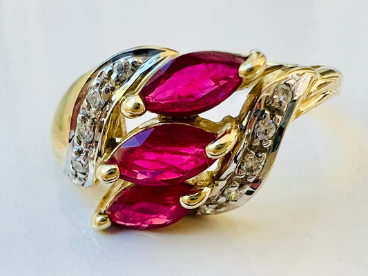 9ct Gold Ruby & Diamond Ring