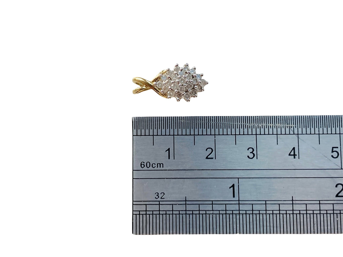 9ct Gold Diamond Cluster Pendant
