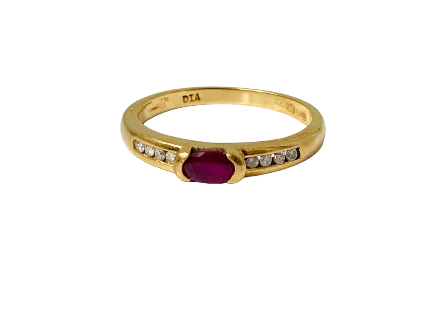 18ct Gold Ruby & Diamond Ring