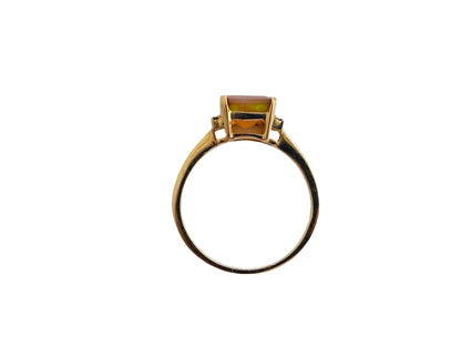 9ct Gold Opal & Green Tourmaline Ring