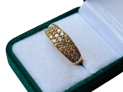 9ct Gold Champagne Diamond Band Ring