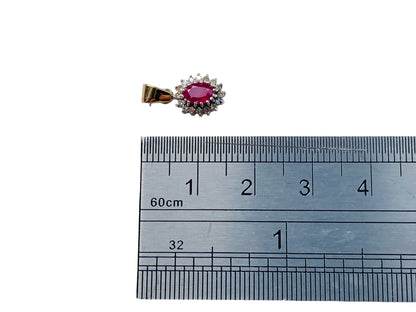 9ct Gold Ruby & Diamond Pendant