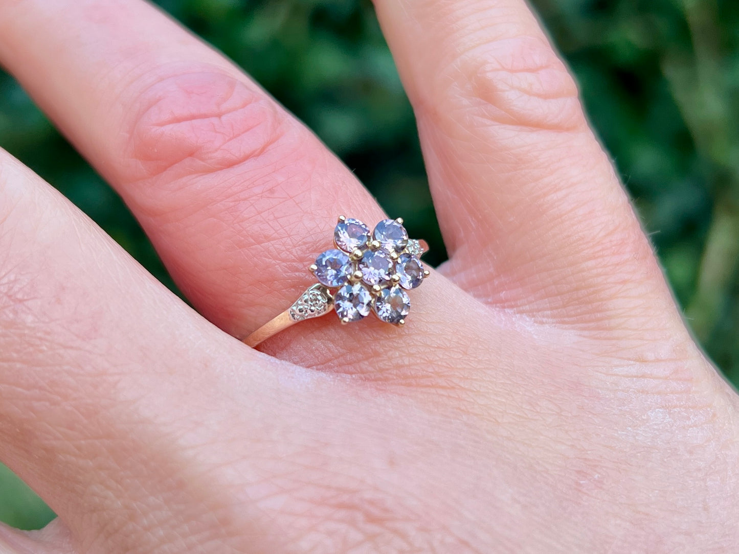 9ct Gold Spinel & Diamond Ring