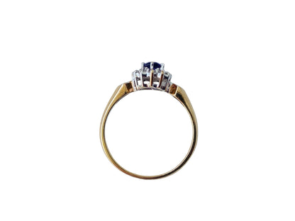 9ct Gold Amethyst & Diamond Ring