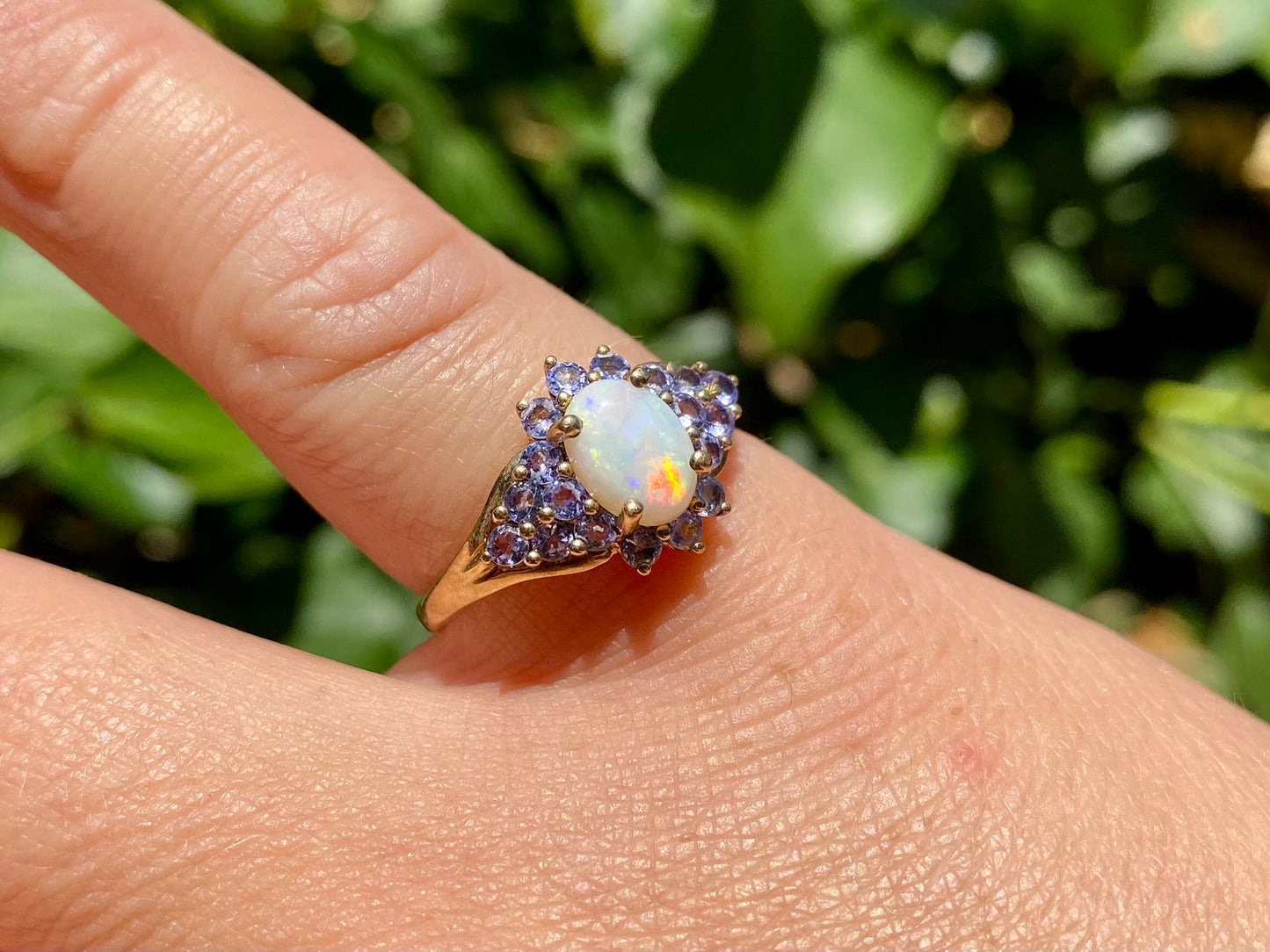 9ct Gold Opal & Tanzanite Ring