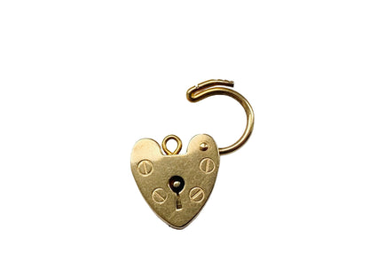 Vintage 9ct Gold Heart Padlock Clasp