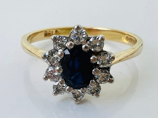 Vintage 18ct Gold Sapphire & Diamond Ring
