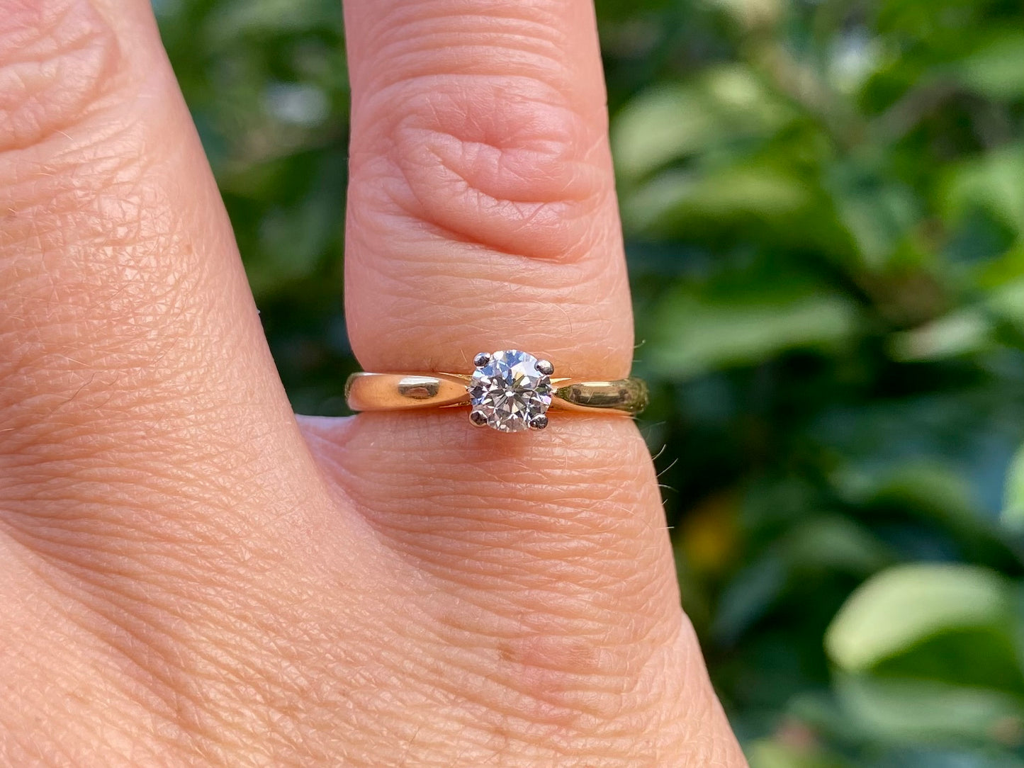 Vintage 18ct Gold 0.46ct Diamond Solitaire Ring