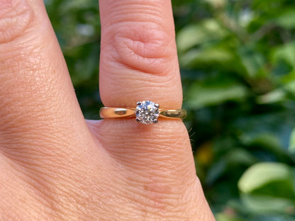 Vintage 18ct Gold 0.46ct Diamond Solitaire Ring