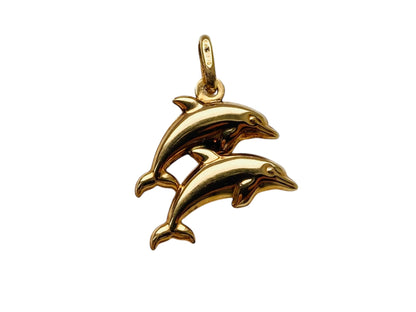 9ct Gold Puffy Dolphin Pendant