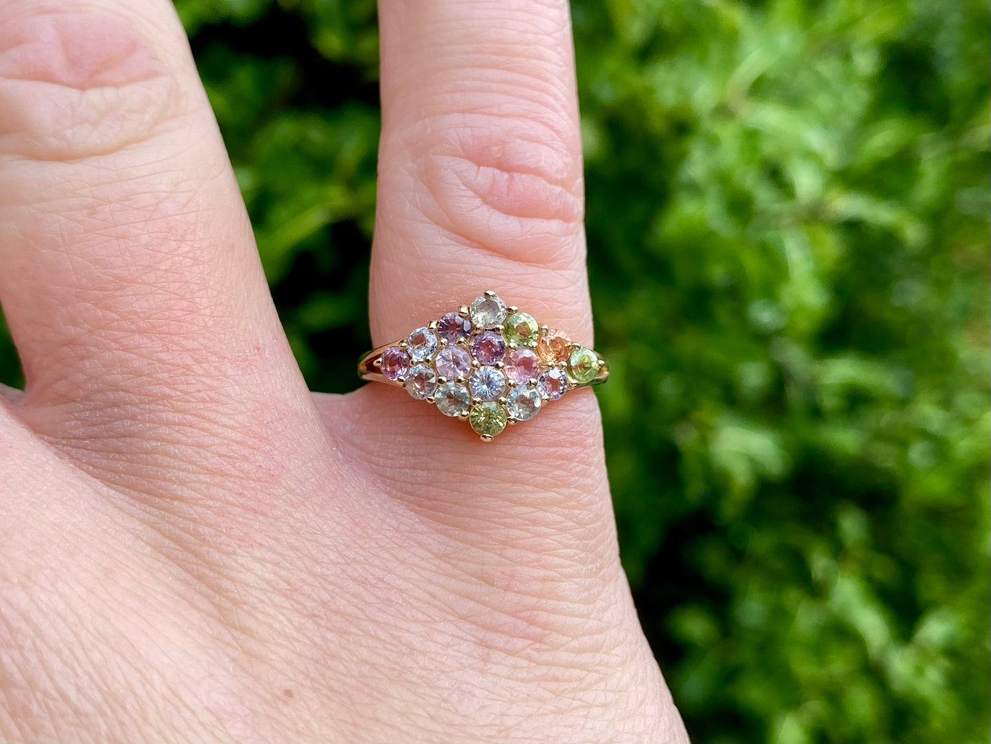 9ct Gold Multi-Coloured Sapphire Ring