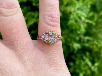 9ct Gold Multi-Coloured Sapphire Ring