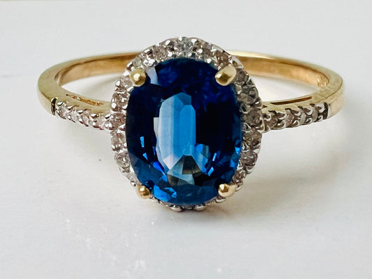 9ct Gold Sapphire & Diamond Ring