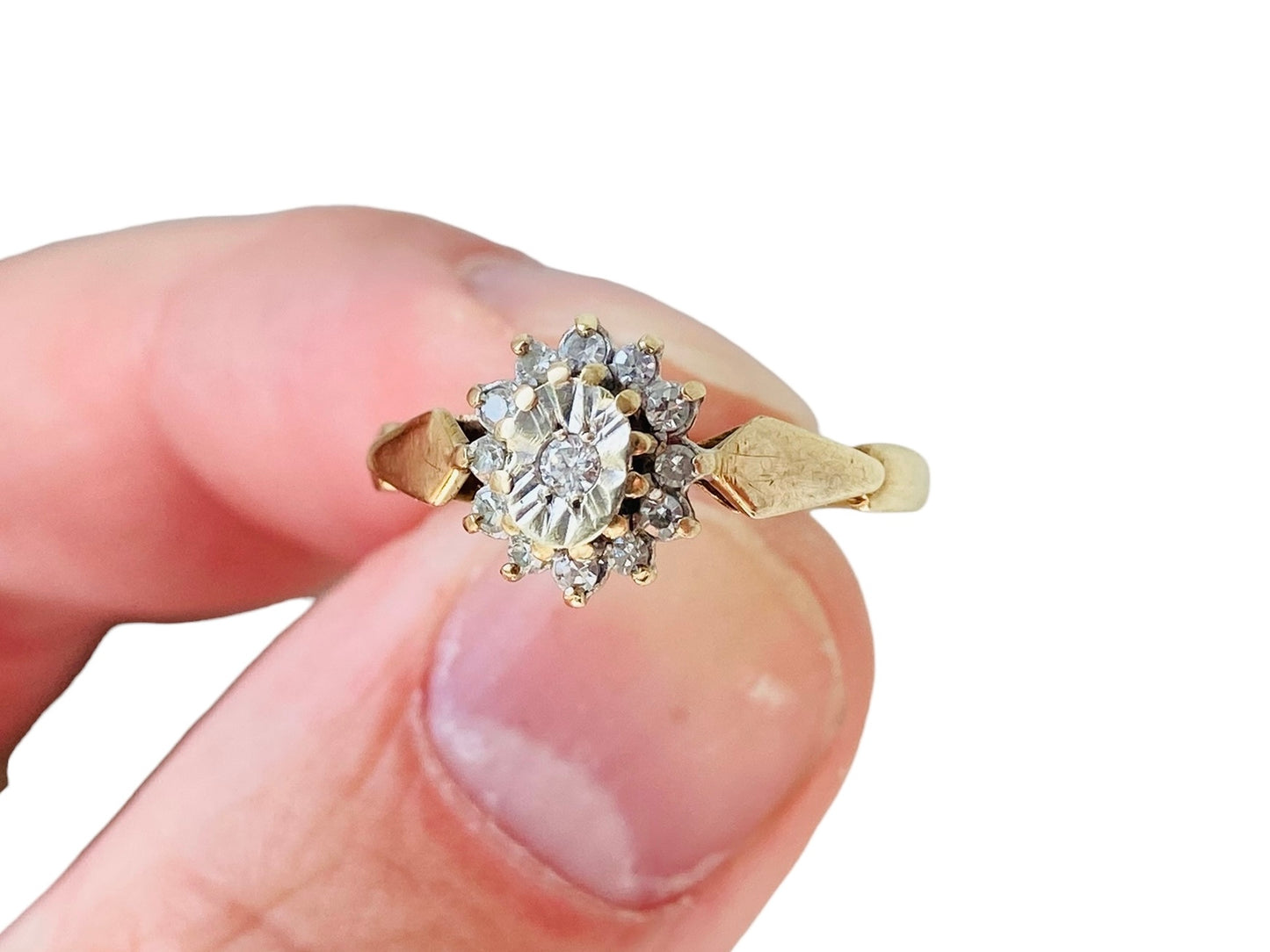 Vintage 9ct Gold Diamond Ring