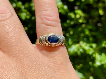 9ct Gold Sapphire & Diamond Ring