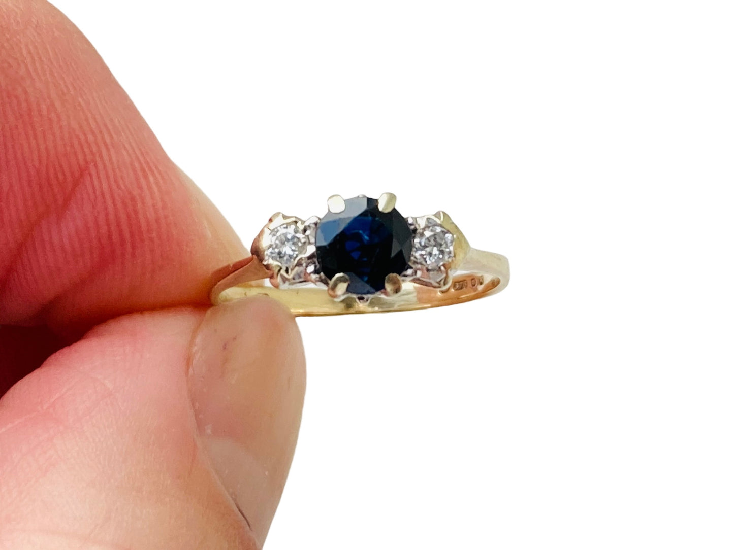 Vintage 9ct Gold Sapphire & Diamond Ring