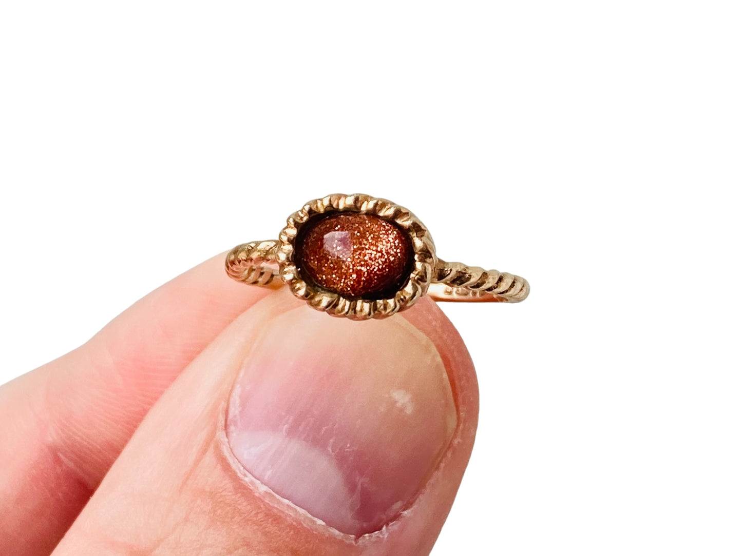 Vintage 9ct Gold Goldstone Ring