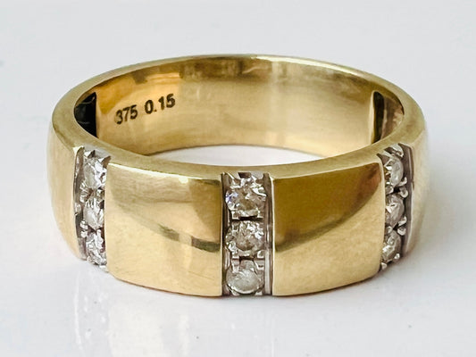 9ct Gold Diamond Band Ring