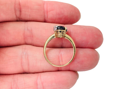 9ct Gold Topaz & Diamond Ring