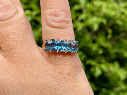 9ct Gold Topaz & Diamond Ring