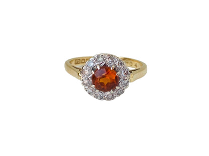 18ct Gold Citrine & Diamond Ring