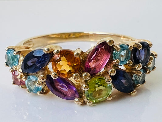 9ct Gold Multi-Gemstone Ring
