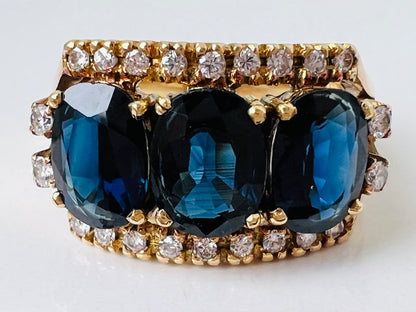 Vintage 18ct Gold Sapphire & Diamond Ring