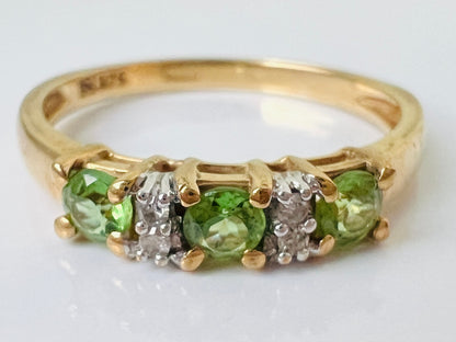 9ct Gold Tsavorite Garnet & Diamond Ring