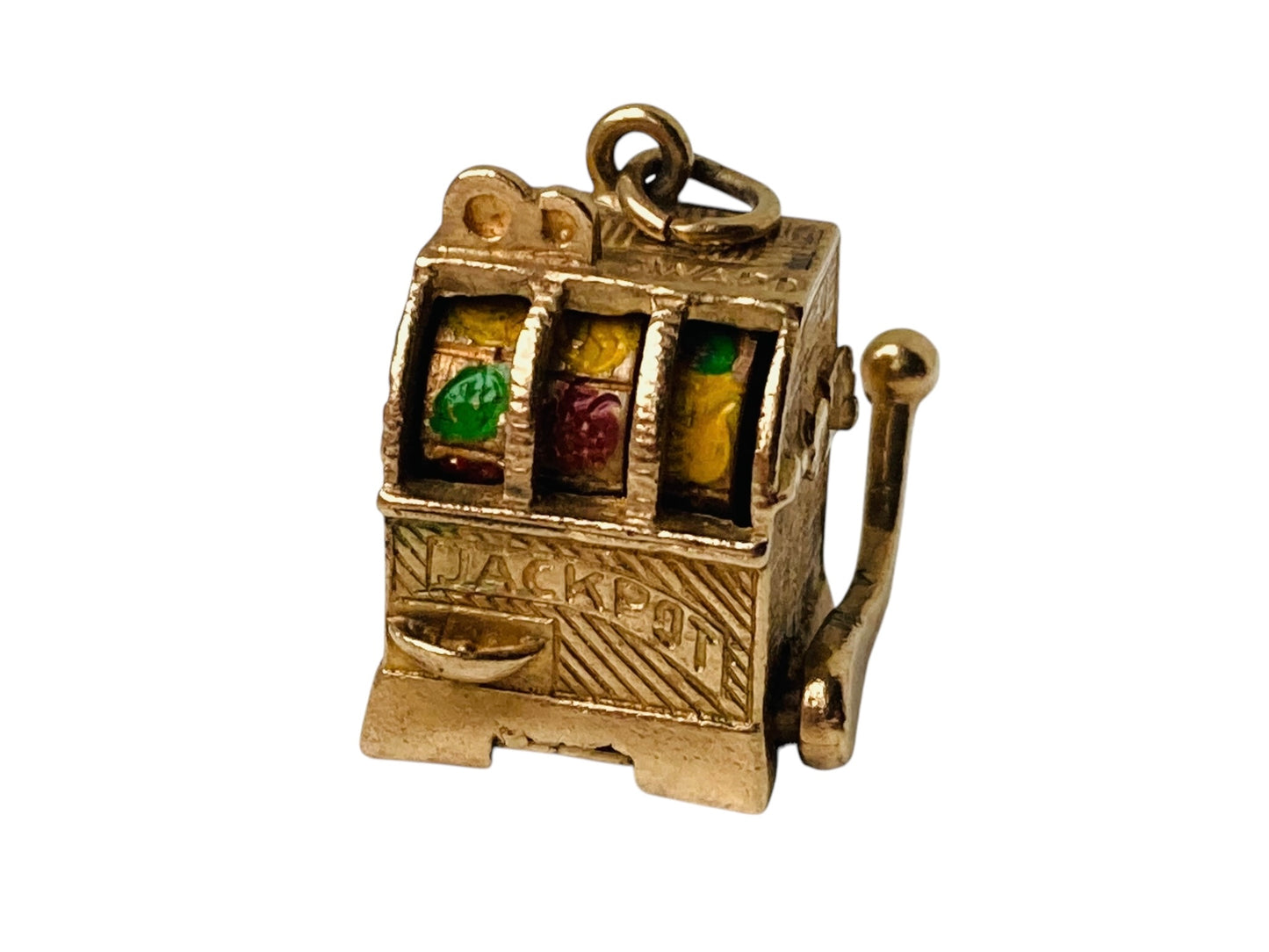 Vintage 9ct Fruit Slot Machine Pendant or Charm