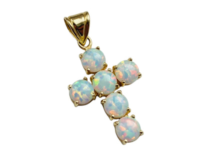 14ct Gold Opal Cross