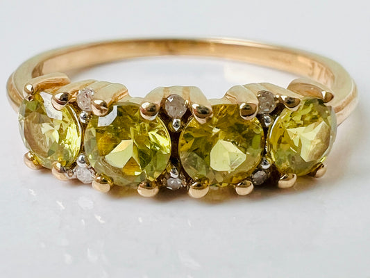9ct Gold Sphene & Diamond Ring
