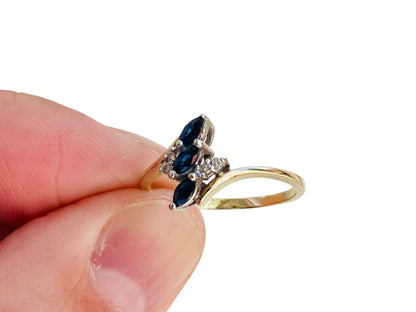 10ct Gold Sapphire & Diamond Ring