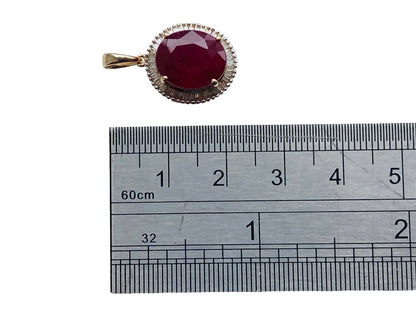 9ct Gold Ruby & Diamond Pendant