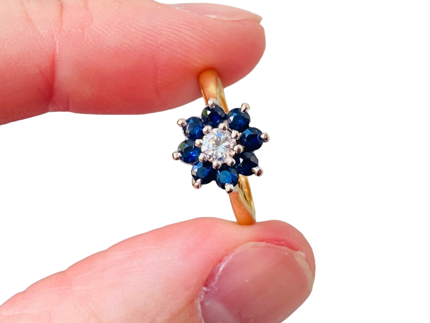 Vintage 18ct Gold Sapphire & Diamond Ring