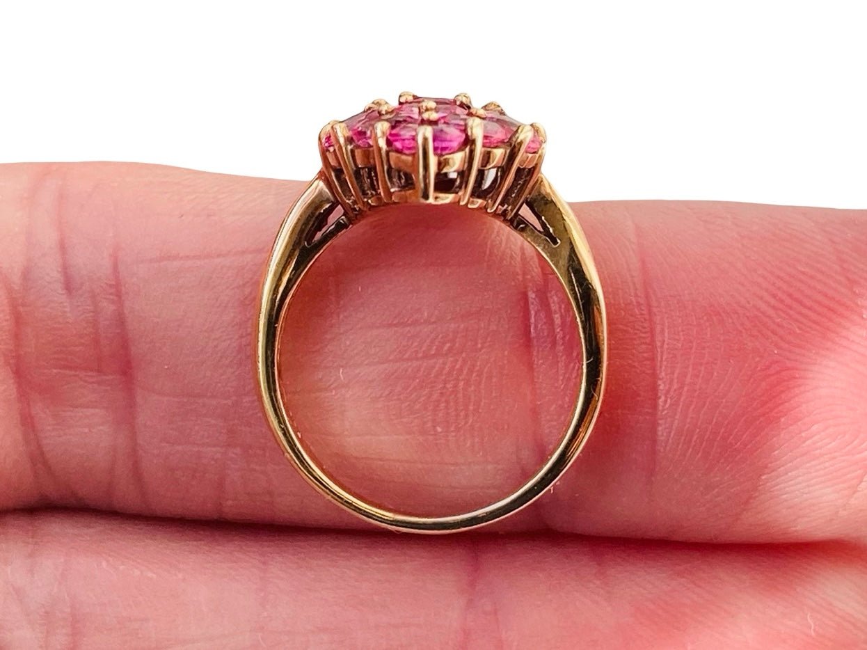 18ct Gold Pink Sapphire & Diamond Ring