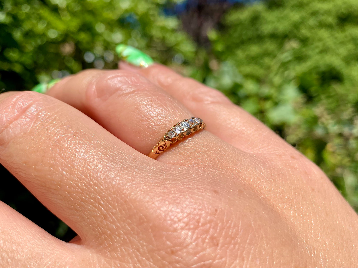 Antique 18ct Gold Five-Stone Diamond Ring