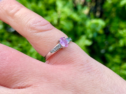 9ct Gold Pink Sapphire & Diamond Ring