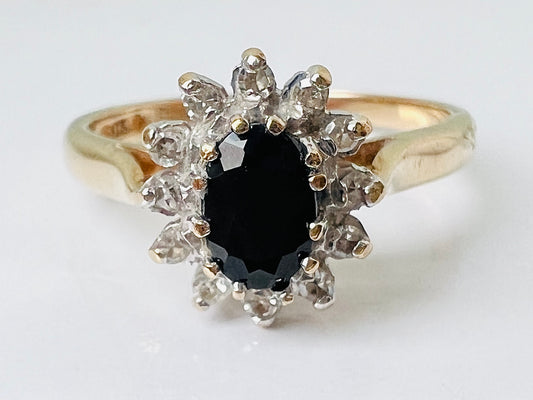 9ct Gold Sapphire & Diamond Ring