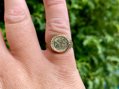 9ct Gold Coin Ring