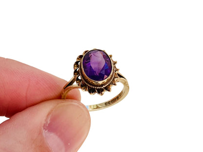 Vintage 9ct Gold Amethyst Ring