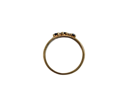 Vintage 9ct Gold Sapphire & Diamond Stacking Ring