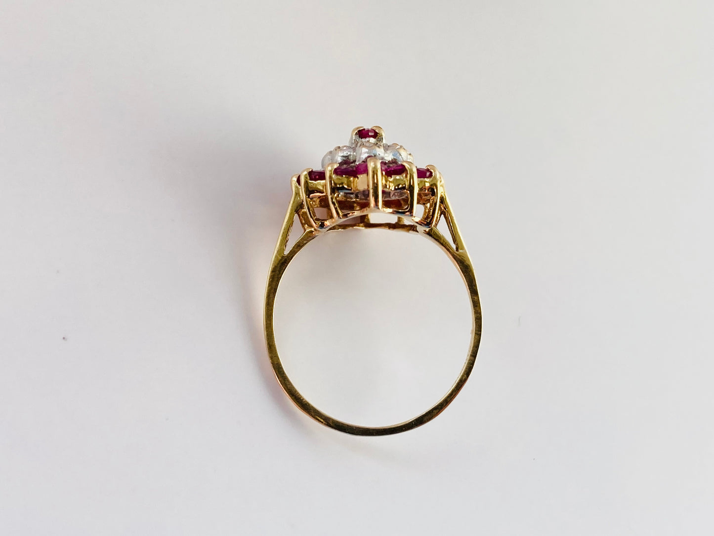 Vintage 9ct Gold Ruby & Diamond Ring