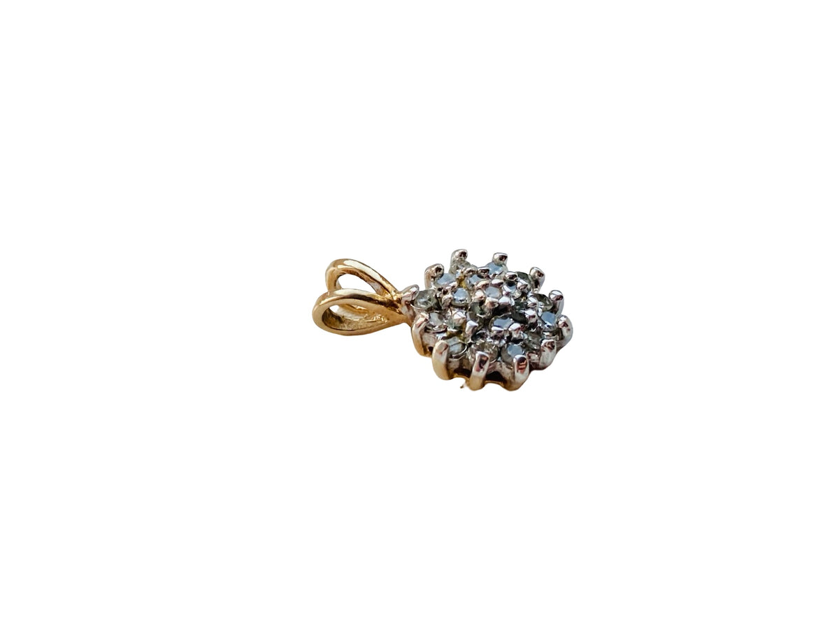 9ct Gold Diamond Cluster Pendant